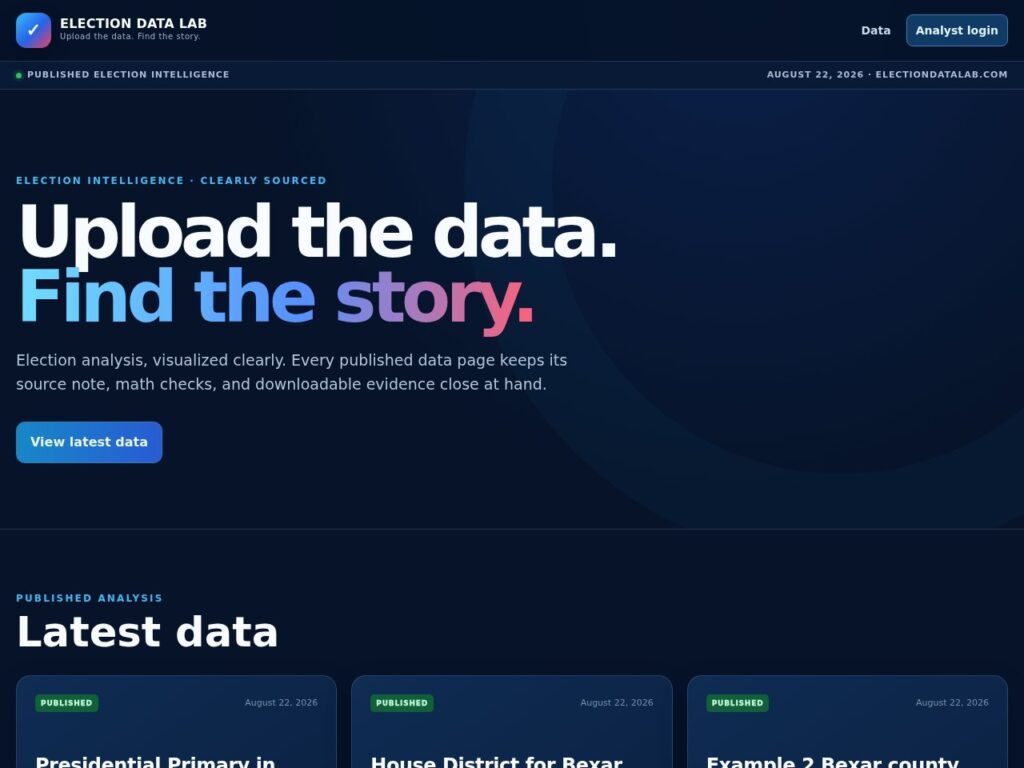Election Data Lab website preview